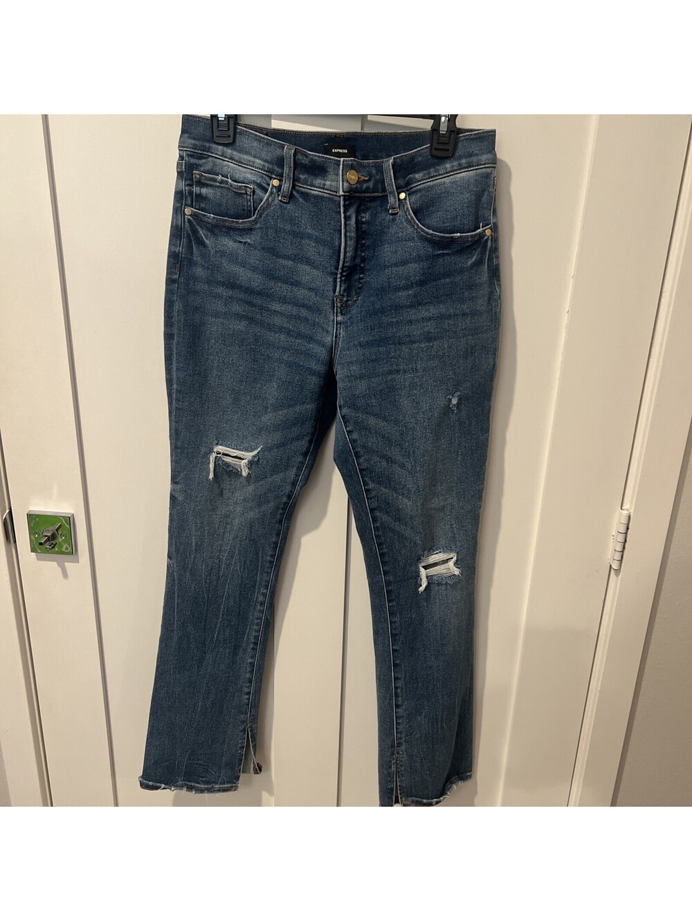 Express Skyscraper Mid Rise Bootcut Jeans Dark Wash Denim  10S (30x28)